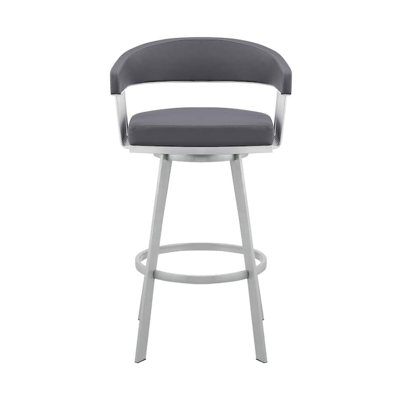 Chelsea Modern Swivel Barstool, Upholstered Counter Height Chair with Metal Frame