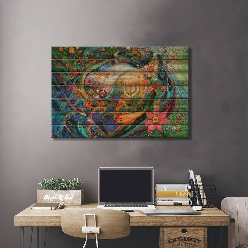 The Dreams About Chagall. Herald Of Dawn Print On Wood by Elena Kotliarker - Multi-Color