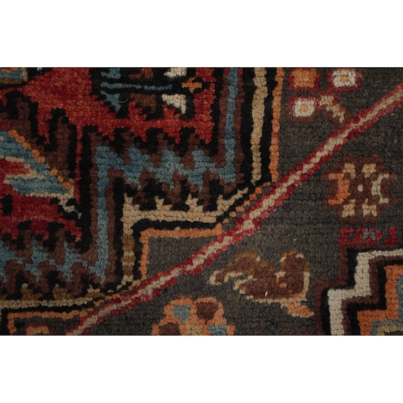 Hand Knotted Oriental 100% Wool Carpet Traditional Medallion Oranges & Rust Heriz Area Rug - 8' 3'' X 4' 7''