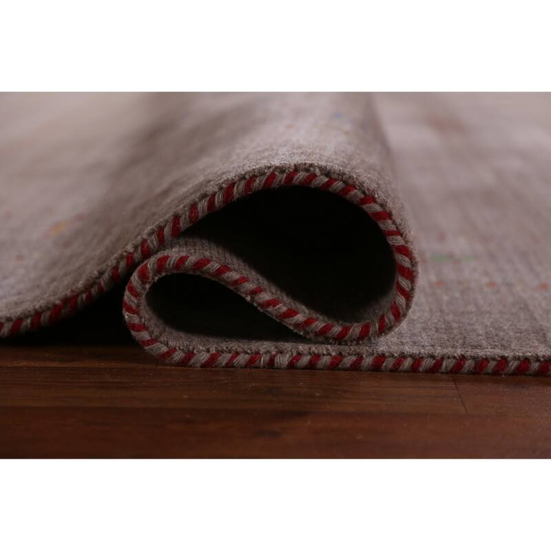 Hand Knotted Oriental 100% Wool Carpet Tribal Animal Pictorial Brown Gabbeh Area Rug - 9' 9'' X 8' 0''