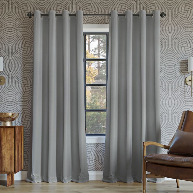 Sun Zero Oslo Theater Grade Extreme Total Blackout Grommet 1-Piece Curtain Panel, Single Panel - 52 x 63 - Silver Gray