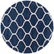 SAFAVIEH Hudson Shag Ogee Trellis 2-inch Thick Area Rug - 3' x 3' Round - Navy/Ivory