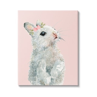 Stupell Fuzzy Bunny On Pink Canvas Wall Art Design By Carol Robinson 