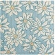 preview thumbnail 9 of 12, SAFAVIEH Handmade Blossom Light Blue Wool Rug 6' Square - Light Blue/Ivory - Square