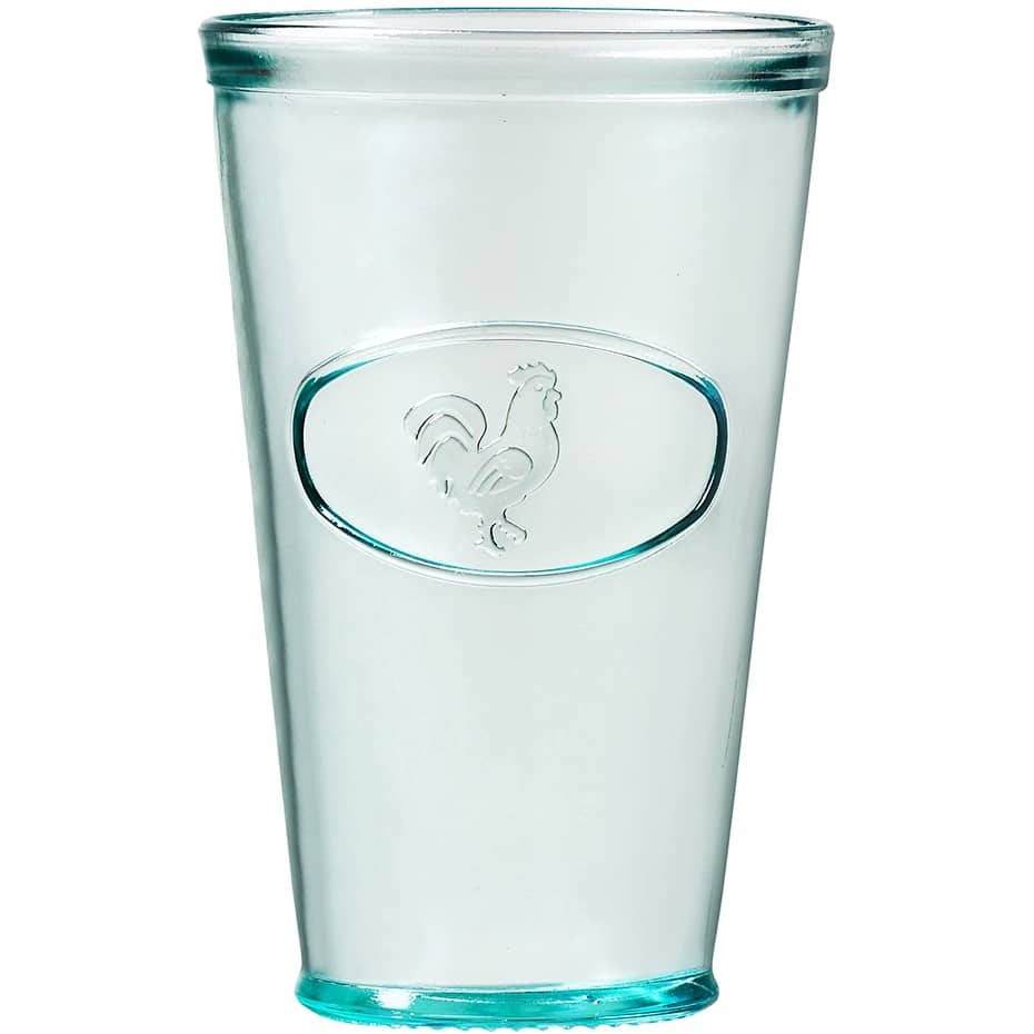 Amici Home Relief Recycled Glassware Rooster Italian Glass - 16 oz.