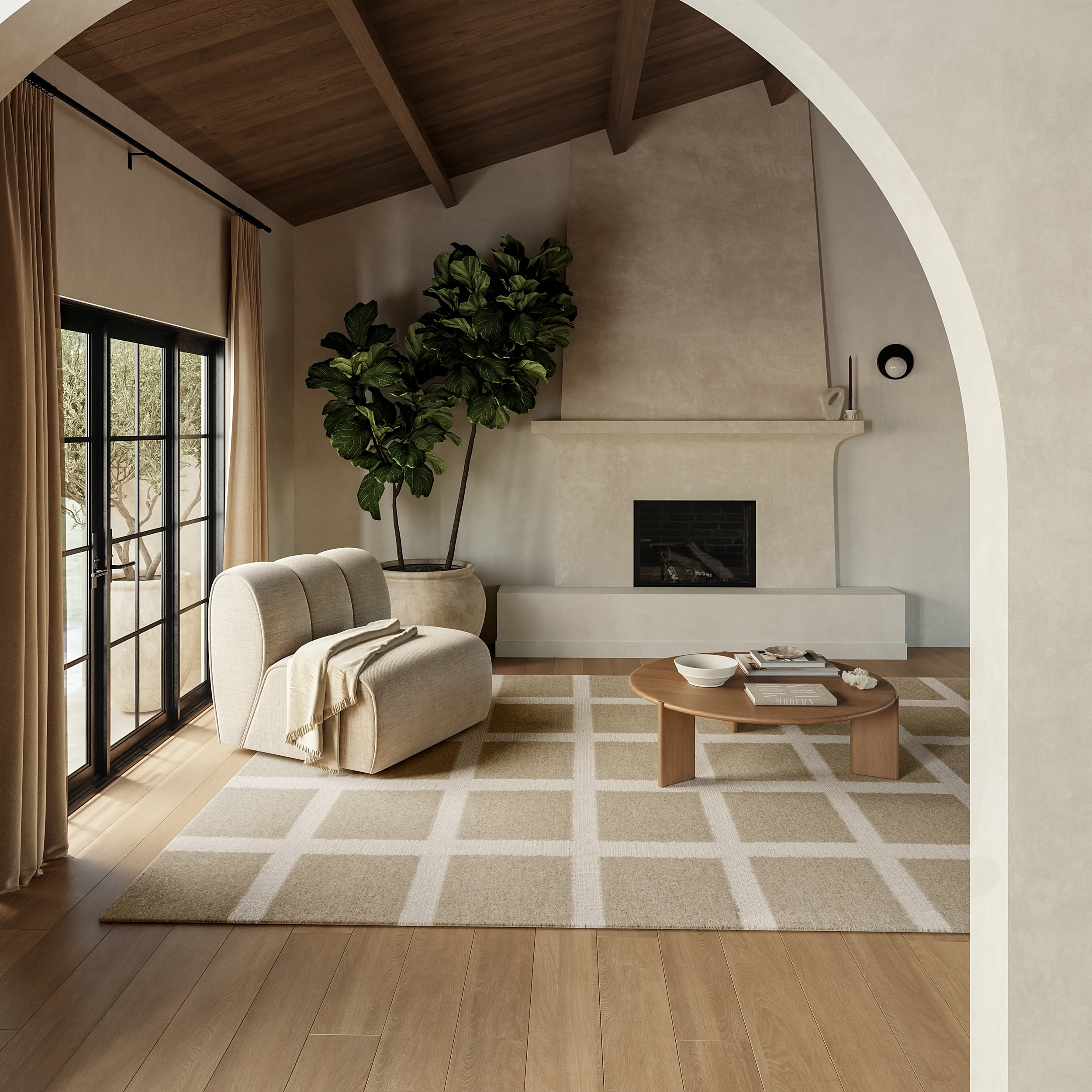 Nuloom Nepenthe Checked Wool Area Rug