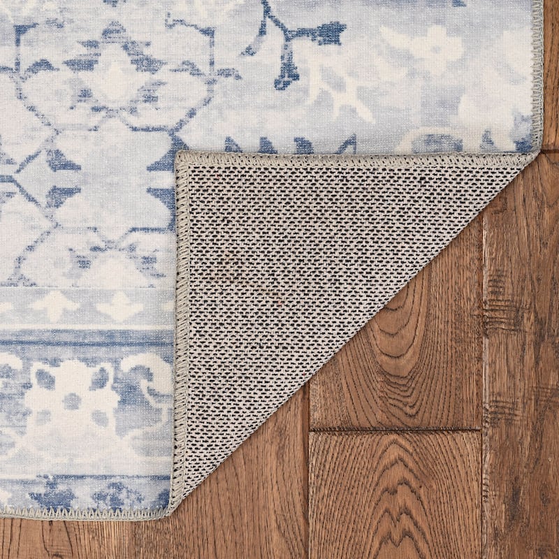Harris Machine Washable Grey & Ivory Area Rug