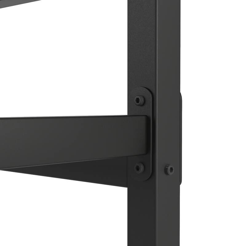 Black Metal Full Size Platform Bed Frame with Headboard and Footboard, Sturdy Construction, No Box Spring Needed, Queen