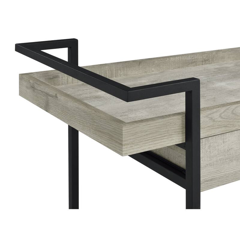 Ventura Grey Driftwood 1-drawer Engineered Wood Bar Cart