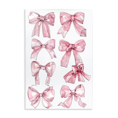Stupell Various Ribbons in Pink Wall Plaque Art Design By LSR Design Studio