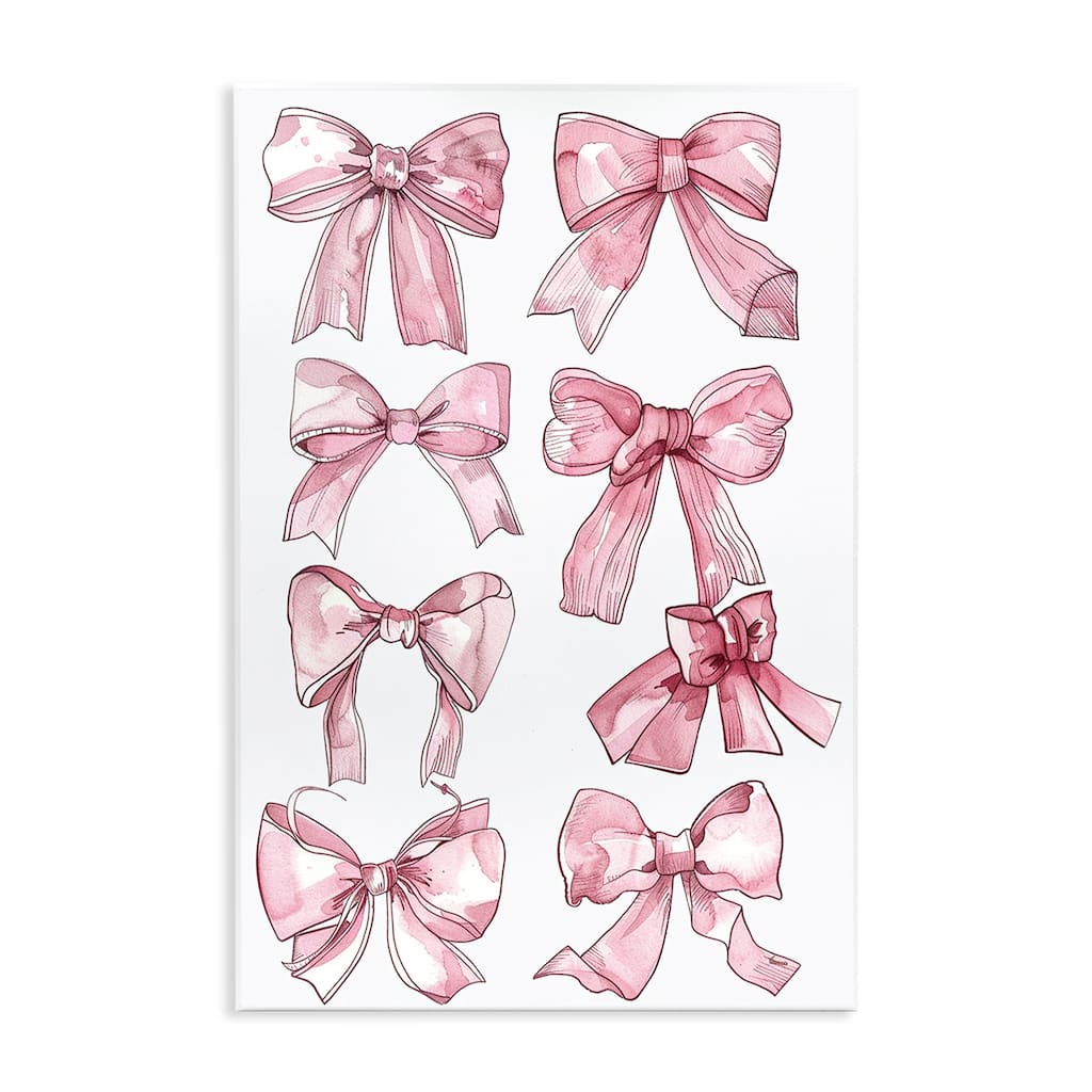 Stupell Various Ribbons in Pink Wall Plaque Art Design By LSR Design Studio