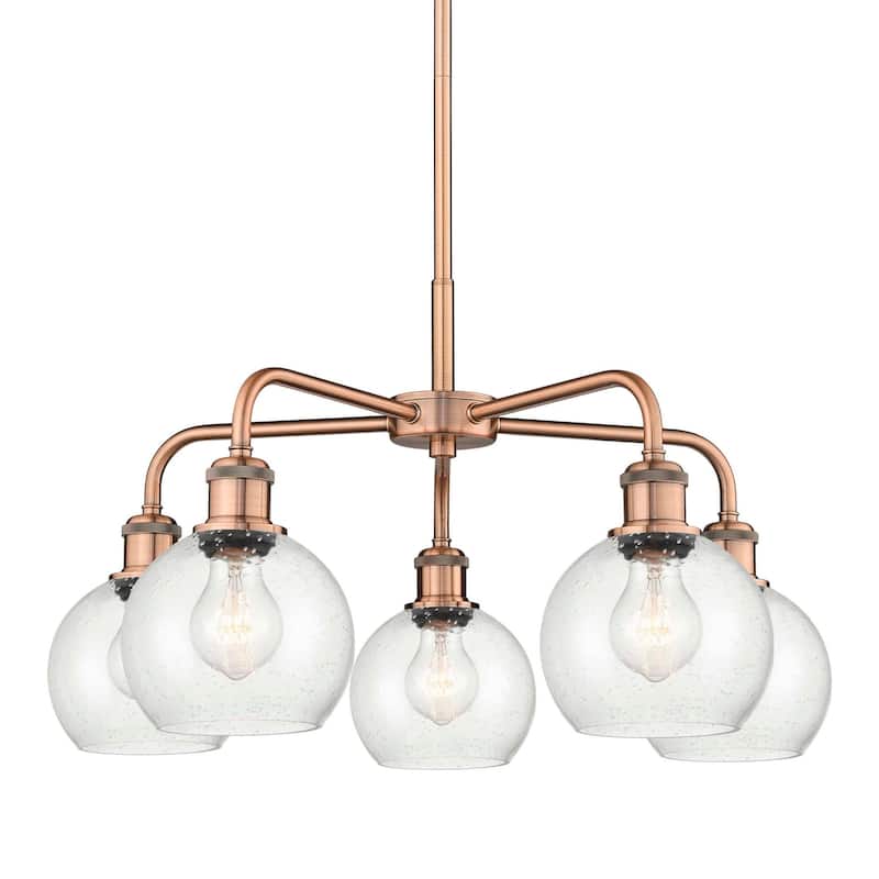 Innovations Lighting 516-5CR-15-24 Athens Chandelier Athens 5 Light - Antique Copper / Seedy
