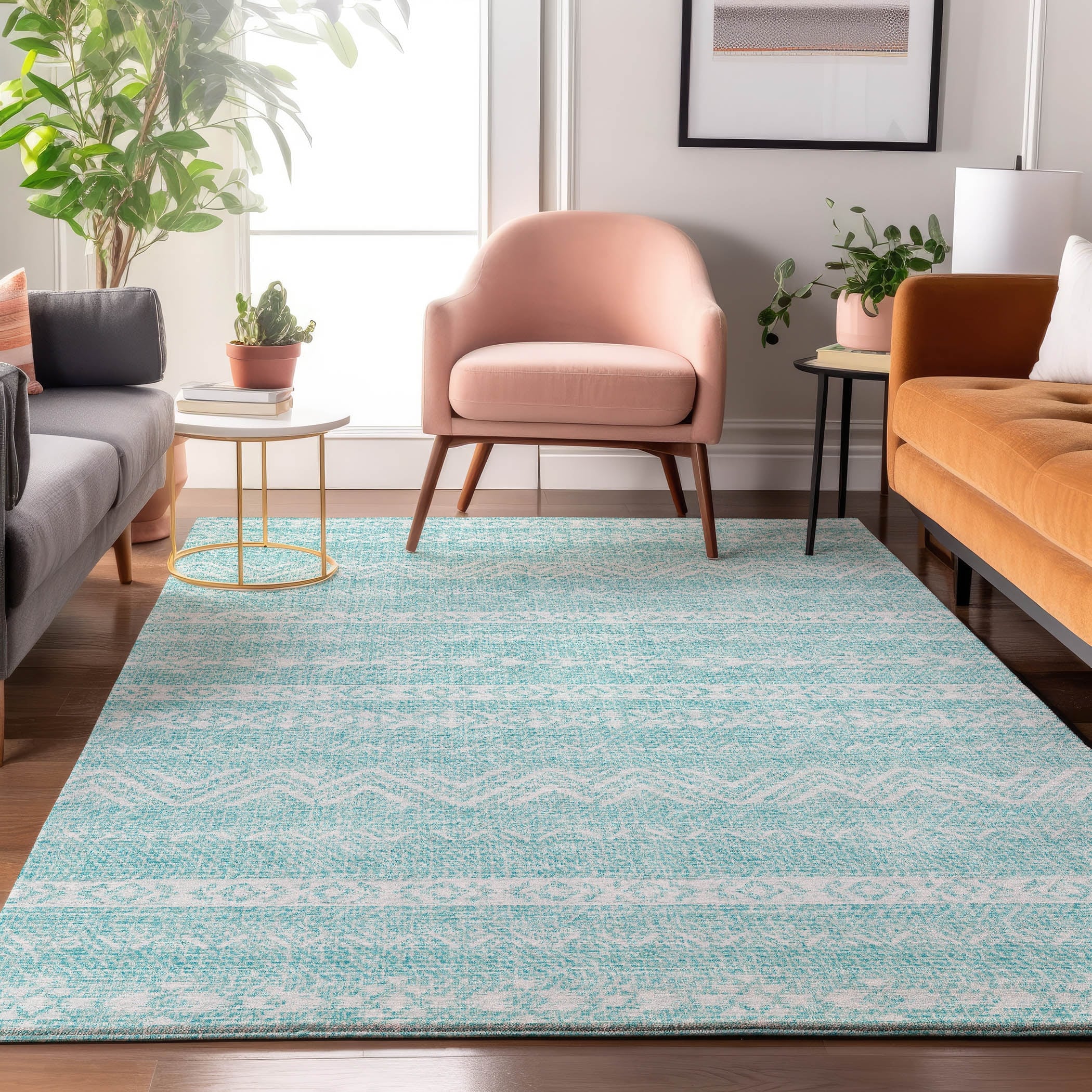 Premium Washable Super Soft Global Stripes Mayfield Rug