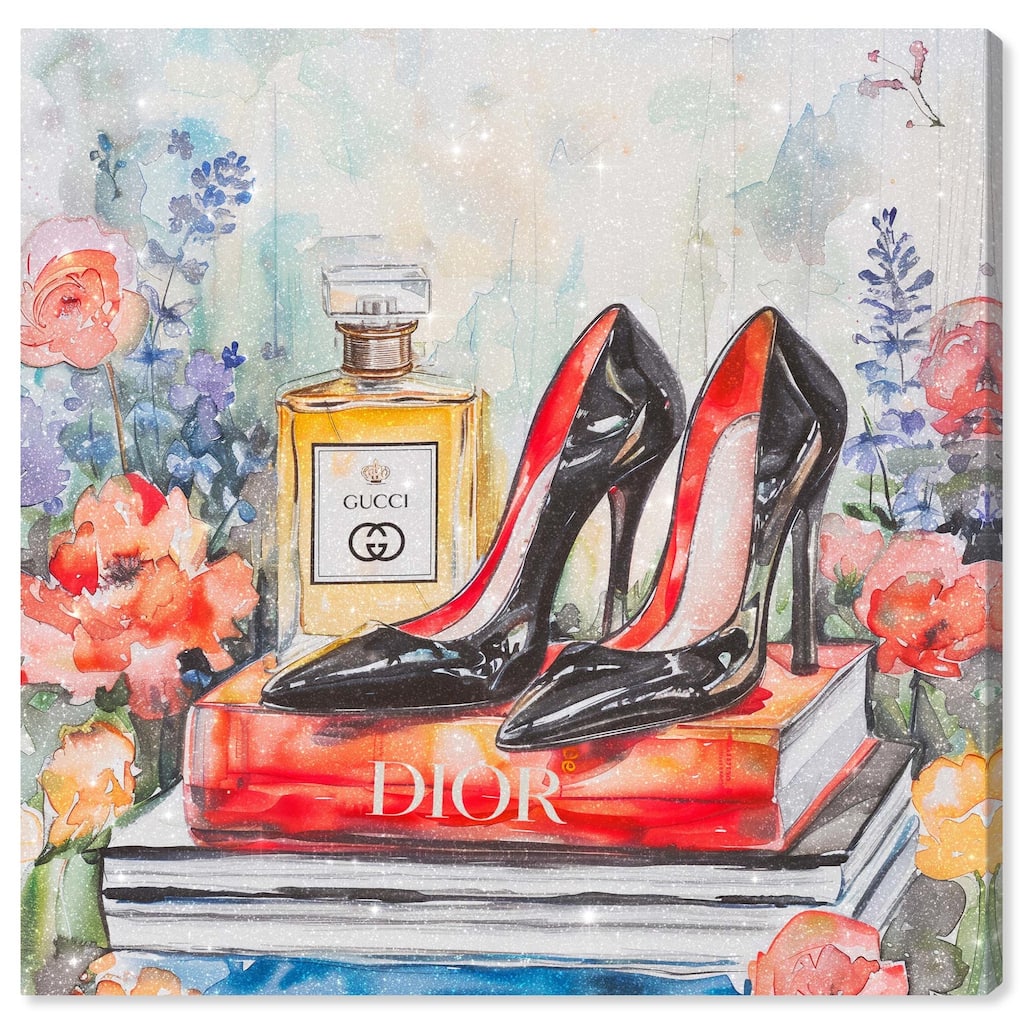 Lovely Garden Books and Heels Canvas by Art Remedy, Gallery Wrapped