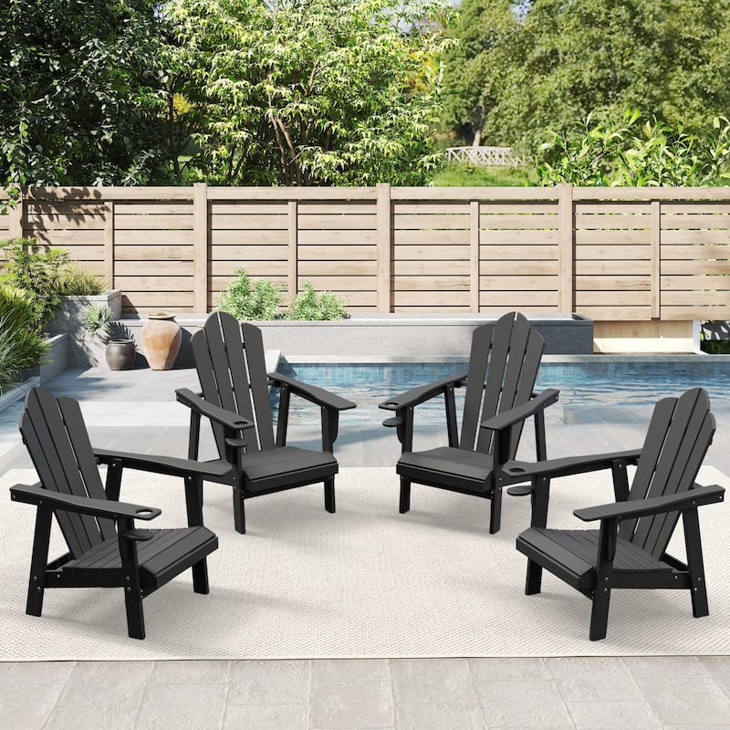 Outdoor HDPE Adirondack Chairs Outdoor Chair Plastic Lawn Chairs for Outdoor Use Set of 4