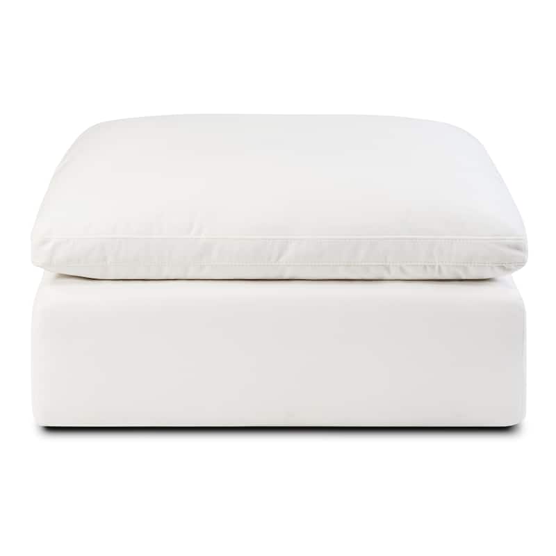 Poly and Bark Aspen Ottoman - Cotton White