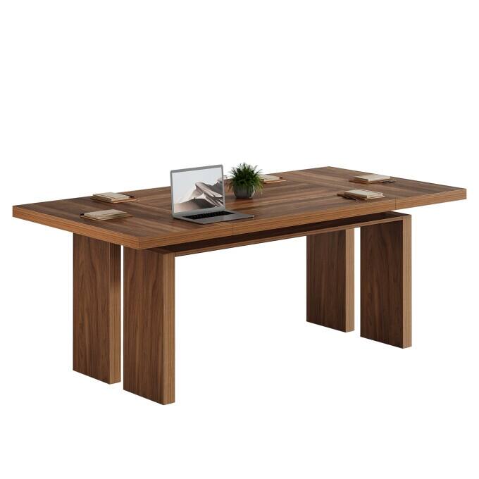 63-Inch Wooden Conference Room Table, Mid-Century Modern Meeting Table - 63-Inch