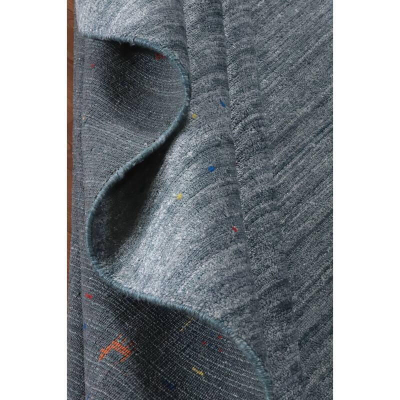 Hand Knotted Oriental 100% Wool Carpet Tribal Animal Pictorial Navy Blue & Blues Gabbeh Area Rug - 12' 4'' X 9' 0''