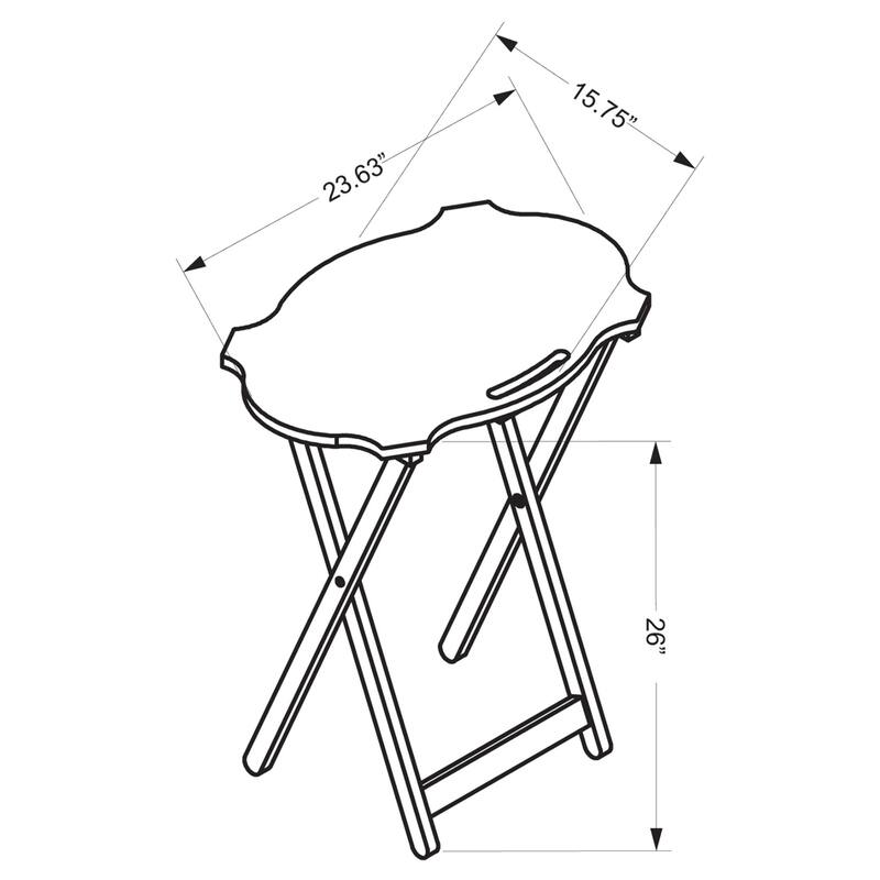 5-Piece Wooden Folding Tray Table Set - 26.25" - Brown and Black