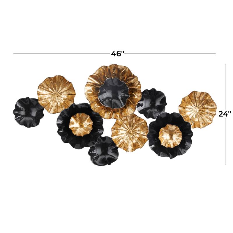 CosmoLiving by Cosmopolitan Gold Metal Plate Home Wall Decor with Textured Pattern