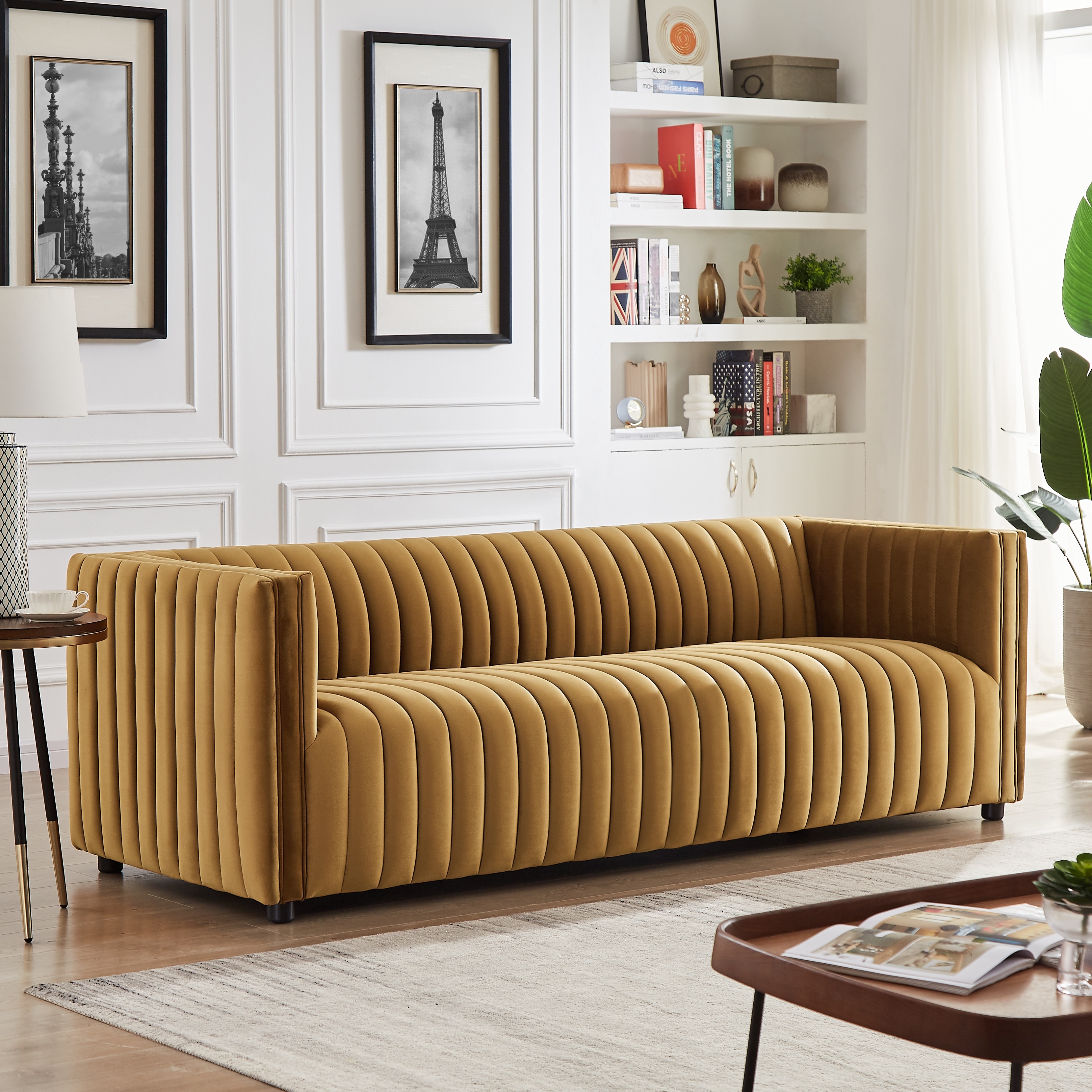 Mid century velvet couch discount