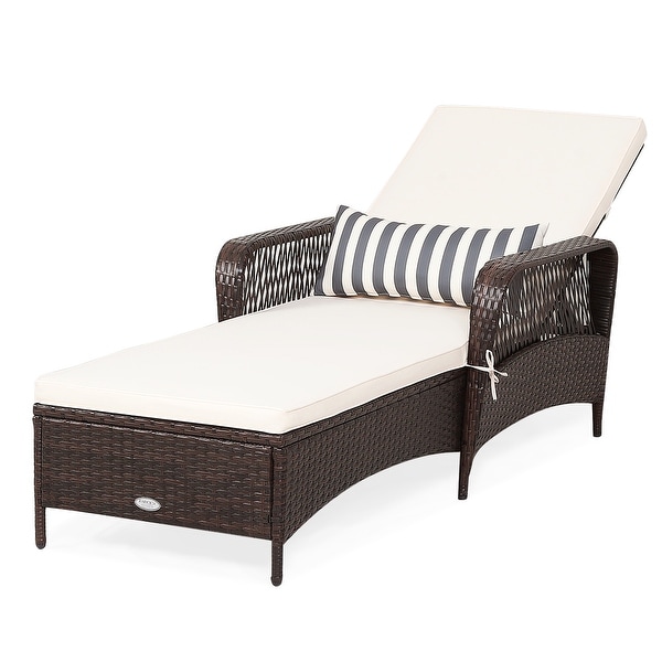 Gymax outdoor 3 piece chaise lounge best sale chair set rattan wicker patio love seat