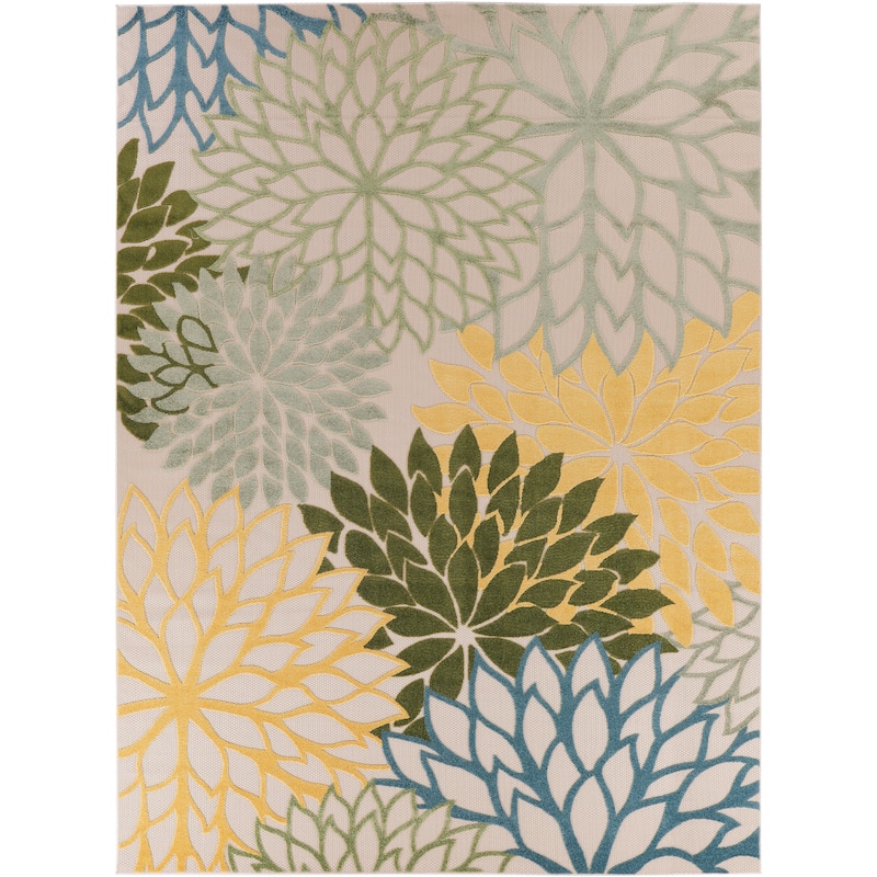 Nourison Aloha Floral Modern, Indoor/Outdoor Area Rug - 10' x 14' - Green/Multicolor