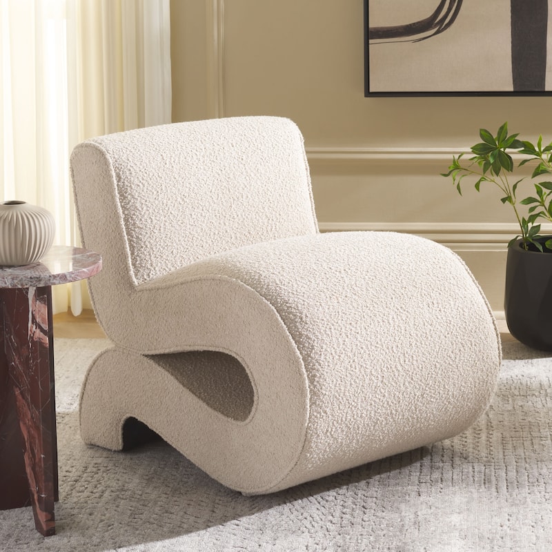 SAFAVIEH Mikk Modern Accent Chair (Fully Assembled) - 22"W x 30"D x 27"H - Beige