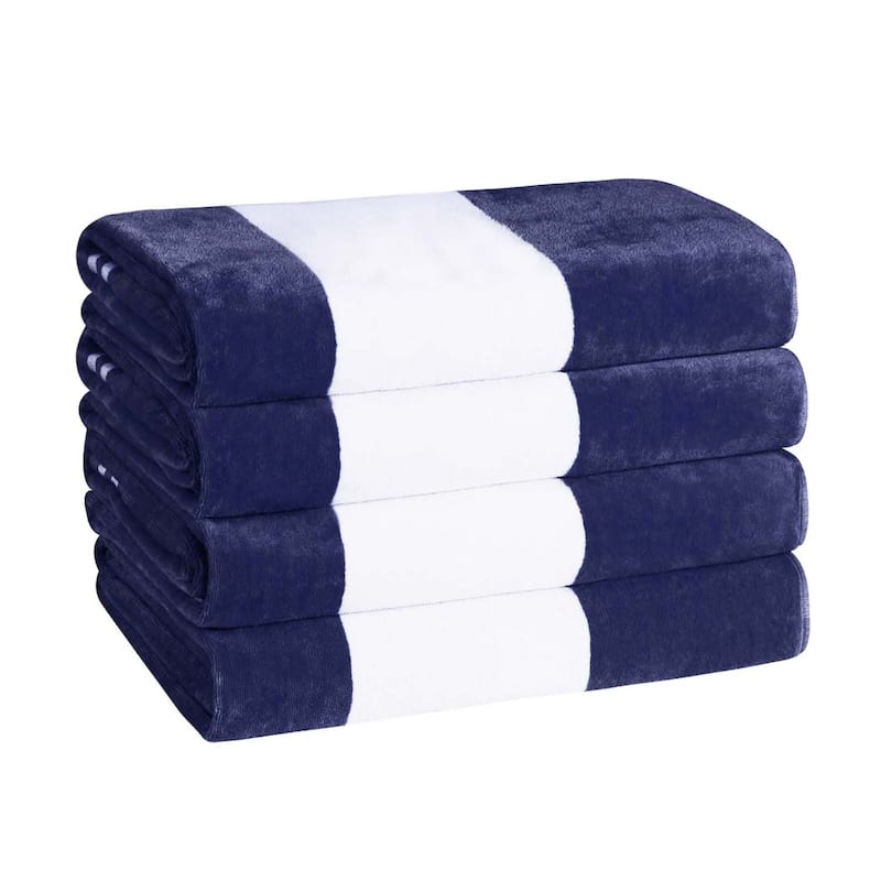 Cabana Stripe Oversized Cotton Beach 4 Piece Towel Set by Superior