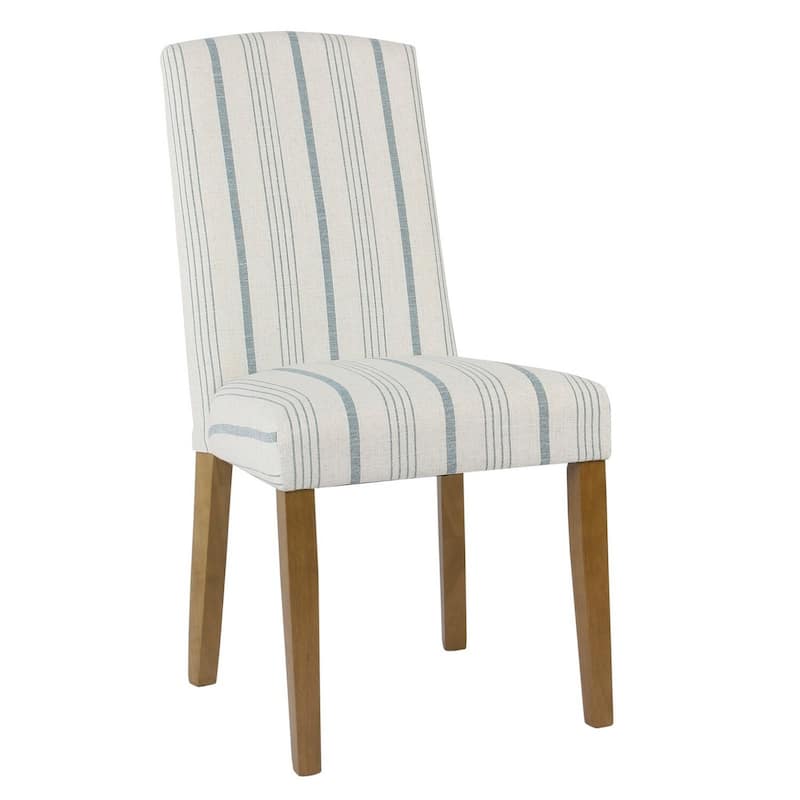 Brown/White Fabric Upholstered Wood Frame Dining Chair, Sturdy Dining Chair for Dining Rooms - 23.5