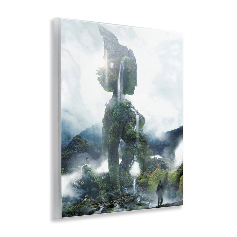 Stupell Mossy Nature Statue of Woman Wall Plaque Art Design By Barrett Biggers