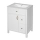 preview thumbnail 37 of 53, GDFStudio - Cielo 24" Bathroom Vanity with Ceramic Sink, 2 Soft Close Drawers, Door & Storage Racks