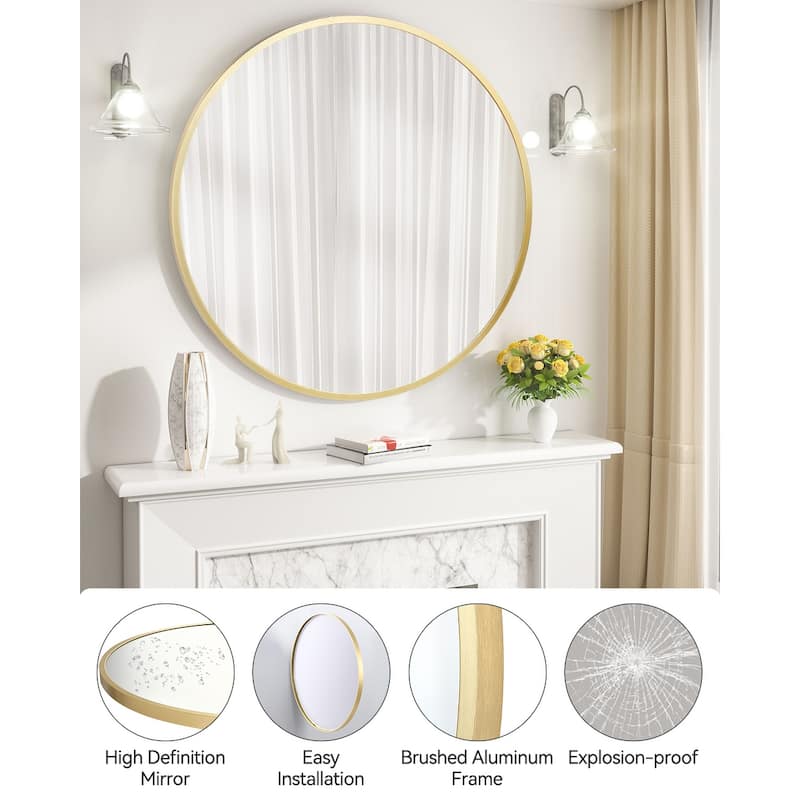 Circle Mirror Round Bathroom Mirror for Over Sink Gold 6 Sizes