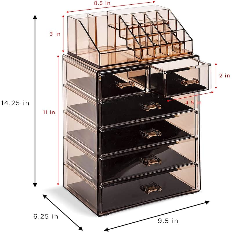 Sorbus Cosmetic Makeup and Jewelry Storage Case Display - Spacious Design - Vanity and Countertop (4 Large, 2 Small Drawers)