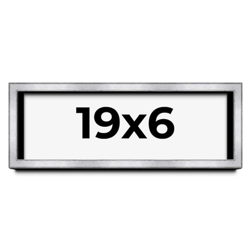 19x6 Shadow Box Frame Silver | 1.375 Inches Deep Real Wood