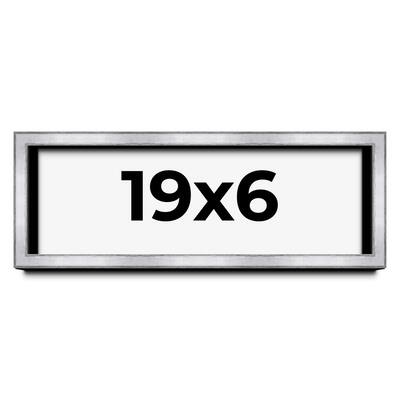 19x6 Shadow Box Frame Silver | 1.375 Inches Deep Real Wood