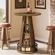 preview thumbnail 1 of 8, Round Counter Height Bar Table, Wooden High Top Pub Table Brown
