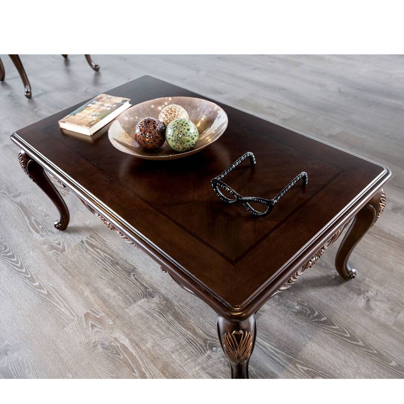 Furniture of America Porta Traditional 2-Piece Dark Cherry Wood Accent Table Set
