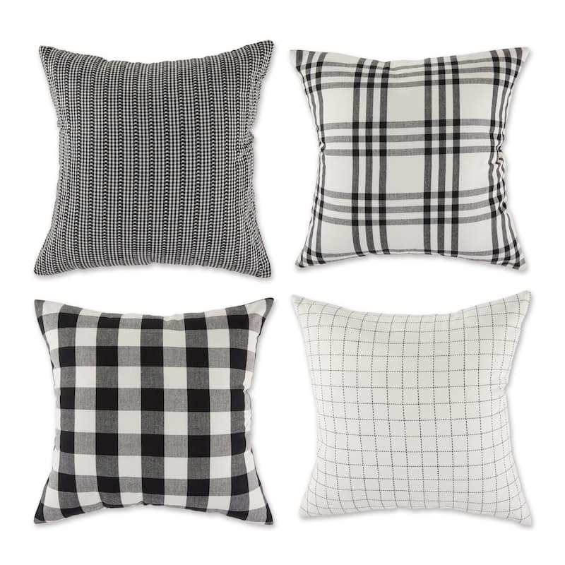 Farmhouse Pillow Cover 18x18 (Set of 4) - Black Farmhouse