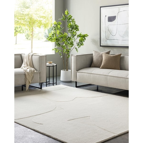 slide 2 of 8, Joaquin Casual Solid Color Wool Area Rug 2' x 3'