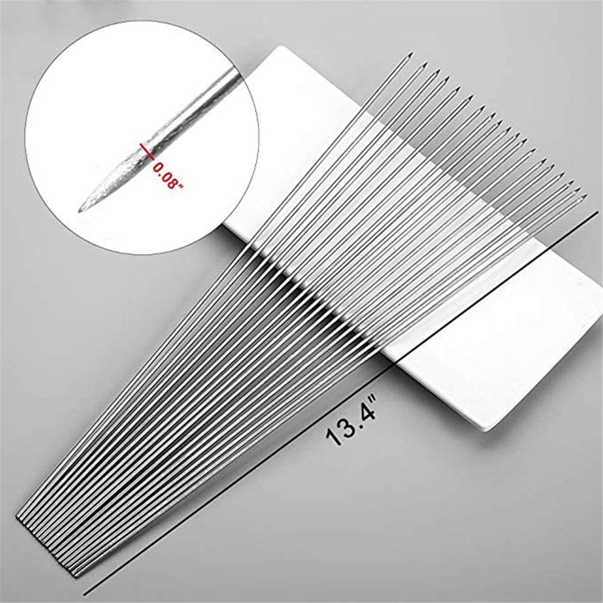 100 Pcs Barbecue Skewers Stainless Steel Barbecue Skewer 13 BBQ Needle with Portable Storage Tube for Outings Cooking Party Tools