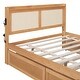 preview thumbnail 37 of 58, Versatile Pull-Out Bed,Full Size Elegant Bed Frame with Rattan Headboard and Sockets