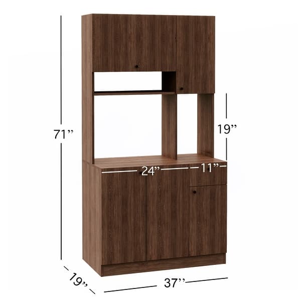 dimension image slide 3 of 5, Living Skog Pantry Kitchen Microwave Storage Cabinet