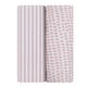 preview thumbnail 4 of 5, Baby Fitted Waterproof Changing Pad Cover Sheets 2 Pack Mauve Stripes & Splash