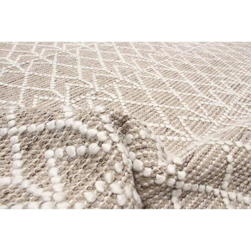 ECARPETGALLERY Braid weave Sienna Taupe Wool Rug - 4'11 x 7'10