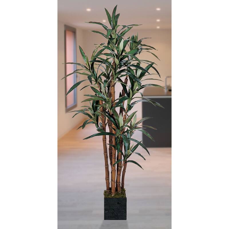 Farmhouse Silk Tree - 5ft Artificial Tree with Wood Trunks & Pot - Rustic Home Decor - 5ft.