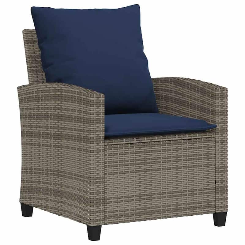 vidaXL 6 Piece Patio Sofa Set with Cushions Black/Brown/Gray Poly Rattan