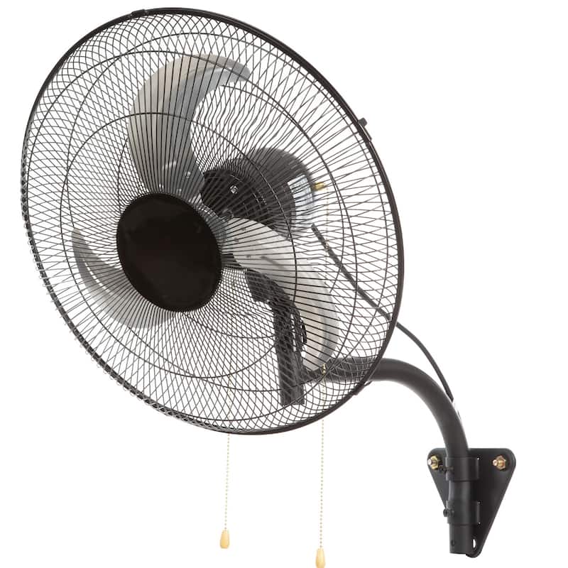 Wall Mount Fan, 18 Inch 3-speed High Velocity Max, 4000 CFM Oscillating Industrial Wall Fan, Commercial for Warehouse - Black