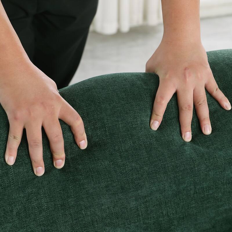 93" L-Shaped Modular Chenille Sectional Sofa with Movable Ottoman