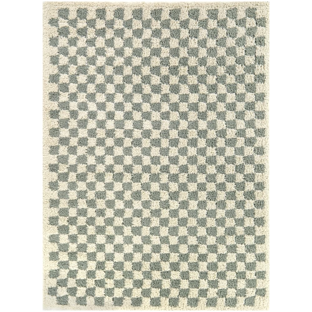 Covey Plush Checkered Thick Shag Area Rug